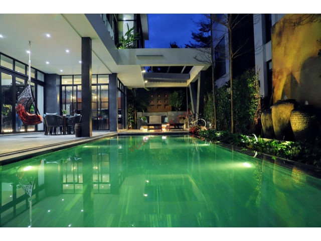 Villa 400m2, DT xây dựng 120 m2, 1 sàn 2 tầng