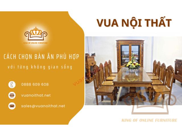 Hướng dẫn cách chọn bàn ăn phù hợp với từng không gian sống