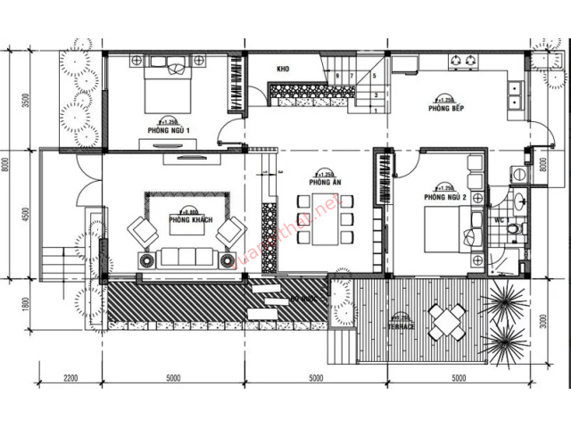 Nhà phố đẹp 2 tầng 7x12m